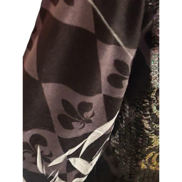 Under Glass “Who Dat”‎ New Orleans Themed Sequined Blouse Women’s Medium - Picture 6 of 10